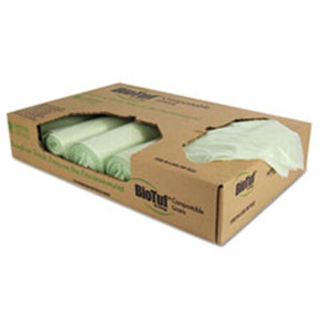 Unisan HER 48 gal 1 Mil Biotuf Compostable Bags, Light Green - 42 x 48 in., 100PK Y8448YER01